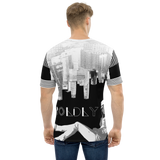 Mens Boldly Skyline Noir Men's Cut & Sew T-shirt