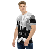 Mens Boldly Skyline Noir Men's Cut & Sew T-shirt