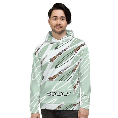 Boldly Retro Rockets Unisex Hoodie